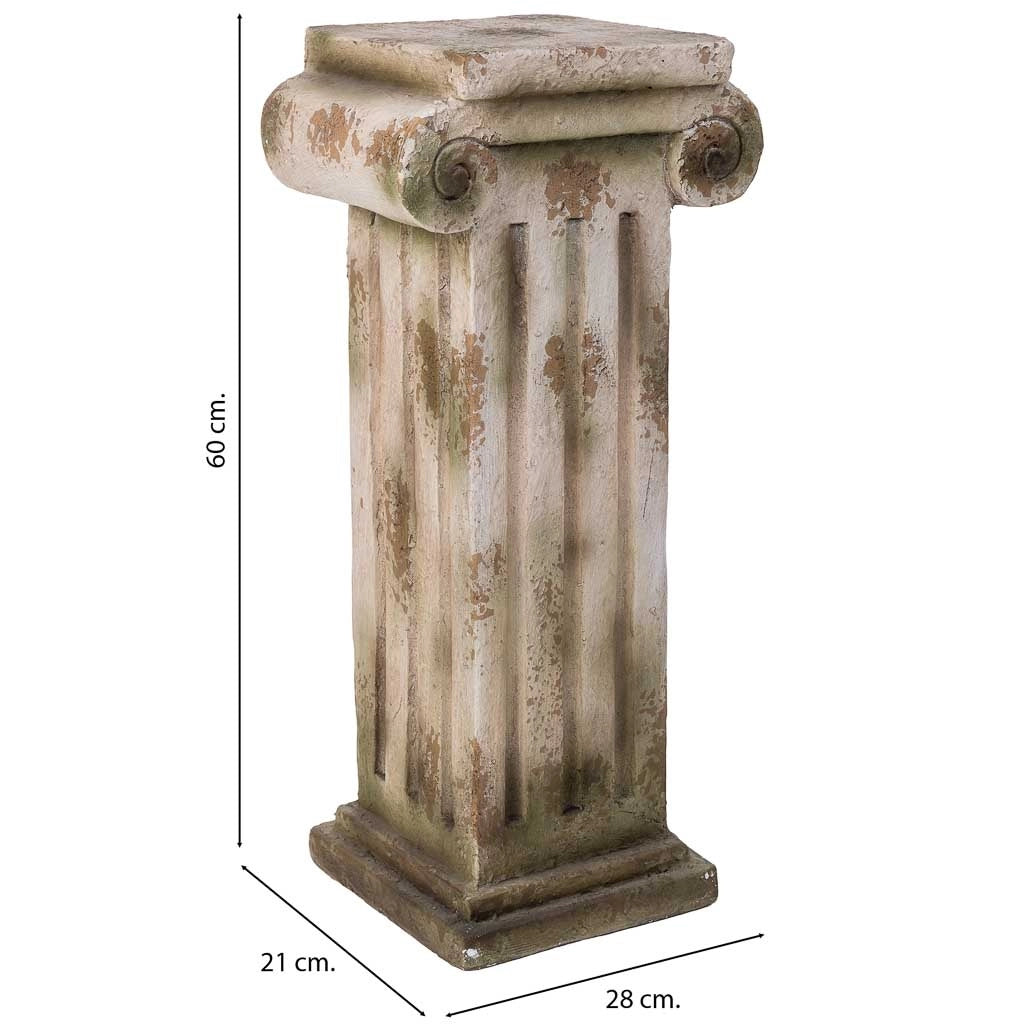 Colonna decorativa color pietra, 28x21x60h cm