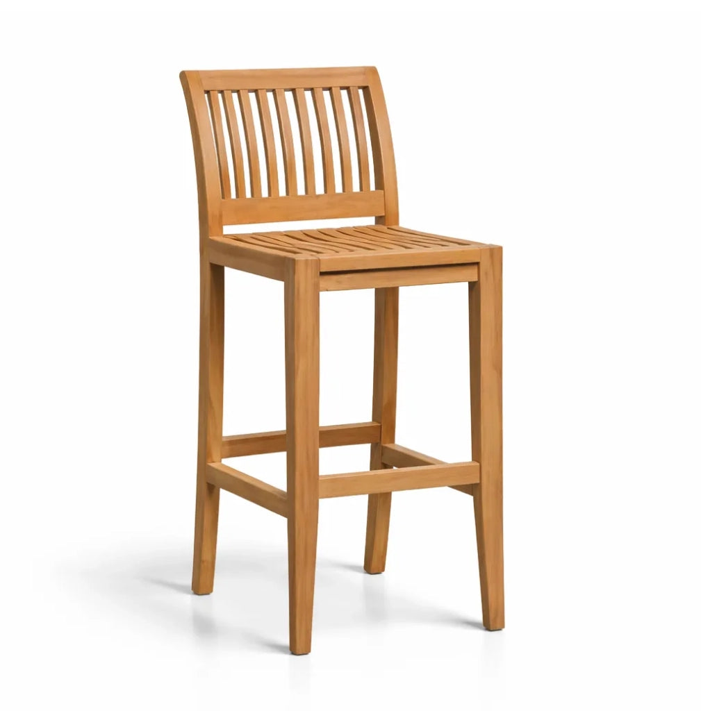 Sgabello alto da esterno in Legno Teak - Tabouret
