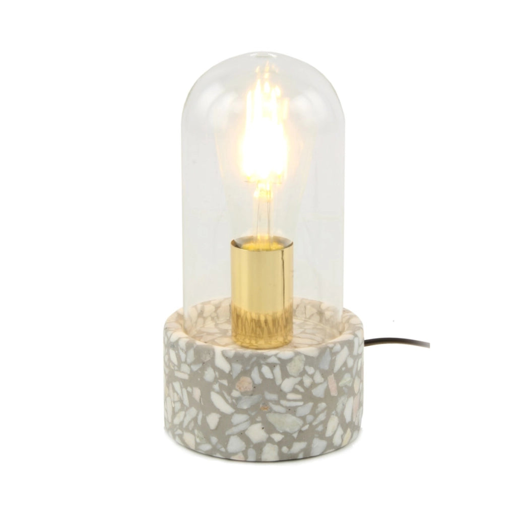 Lampada da tavolo Curacao in terrazzo e vetro
