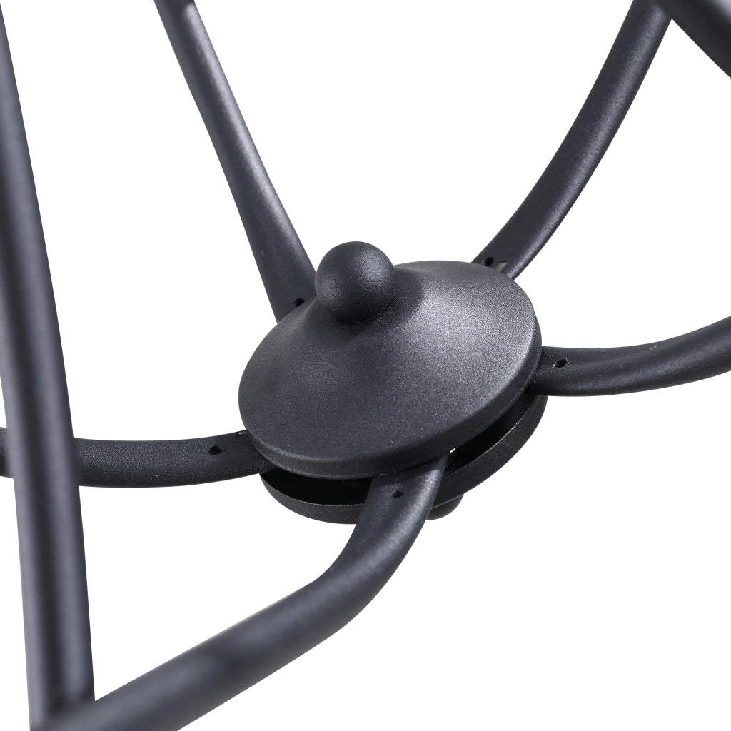 Lampadario a Soffitto Stile Rustico ¨C Zephmum ¨C Nero Acciaio Intrecciato §¶58x45cm