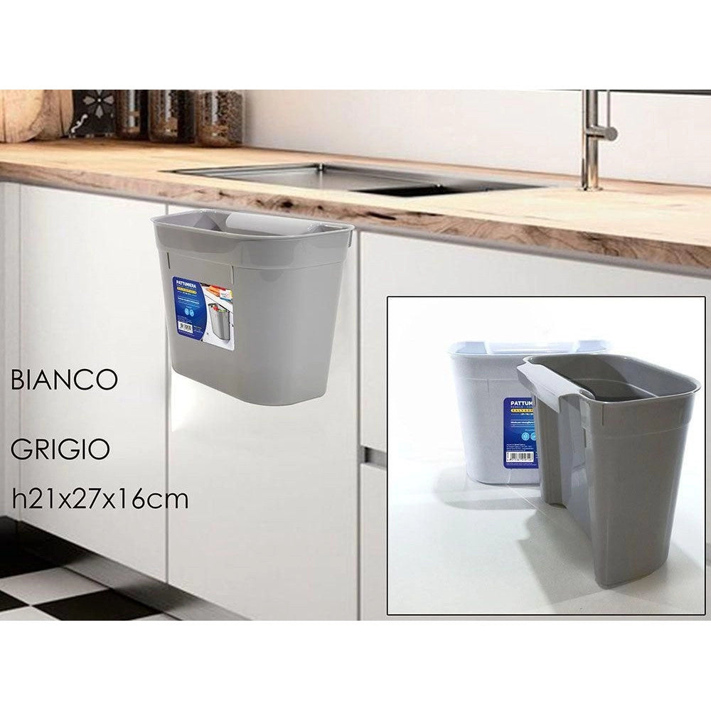 Trade Shop - Pattumiera Cestino Da Cucina Portaoggetti Salvaspazio Da Appendere Compatto 27x16xh21cm -