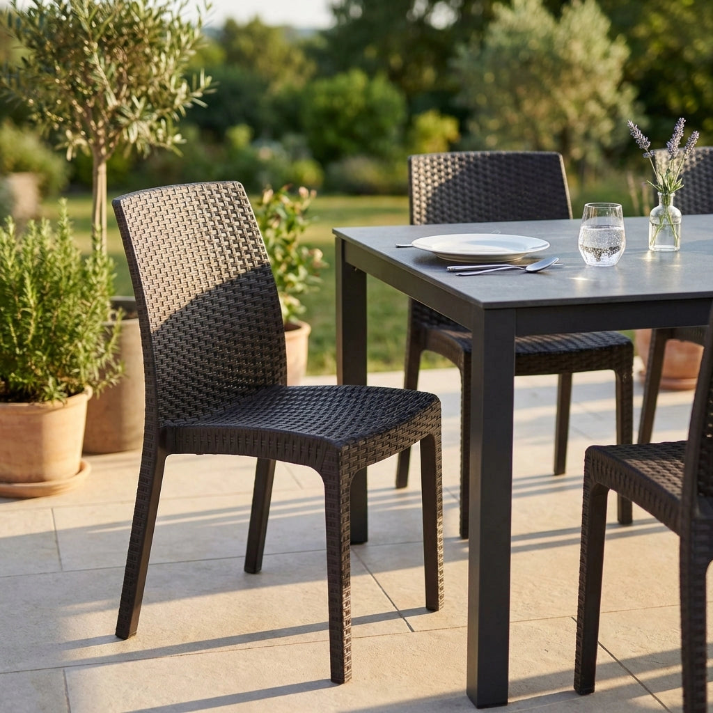 Sedia da Giardino Impilabile in Wicker cm 47x59x86 - VIRGINIA