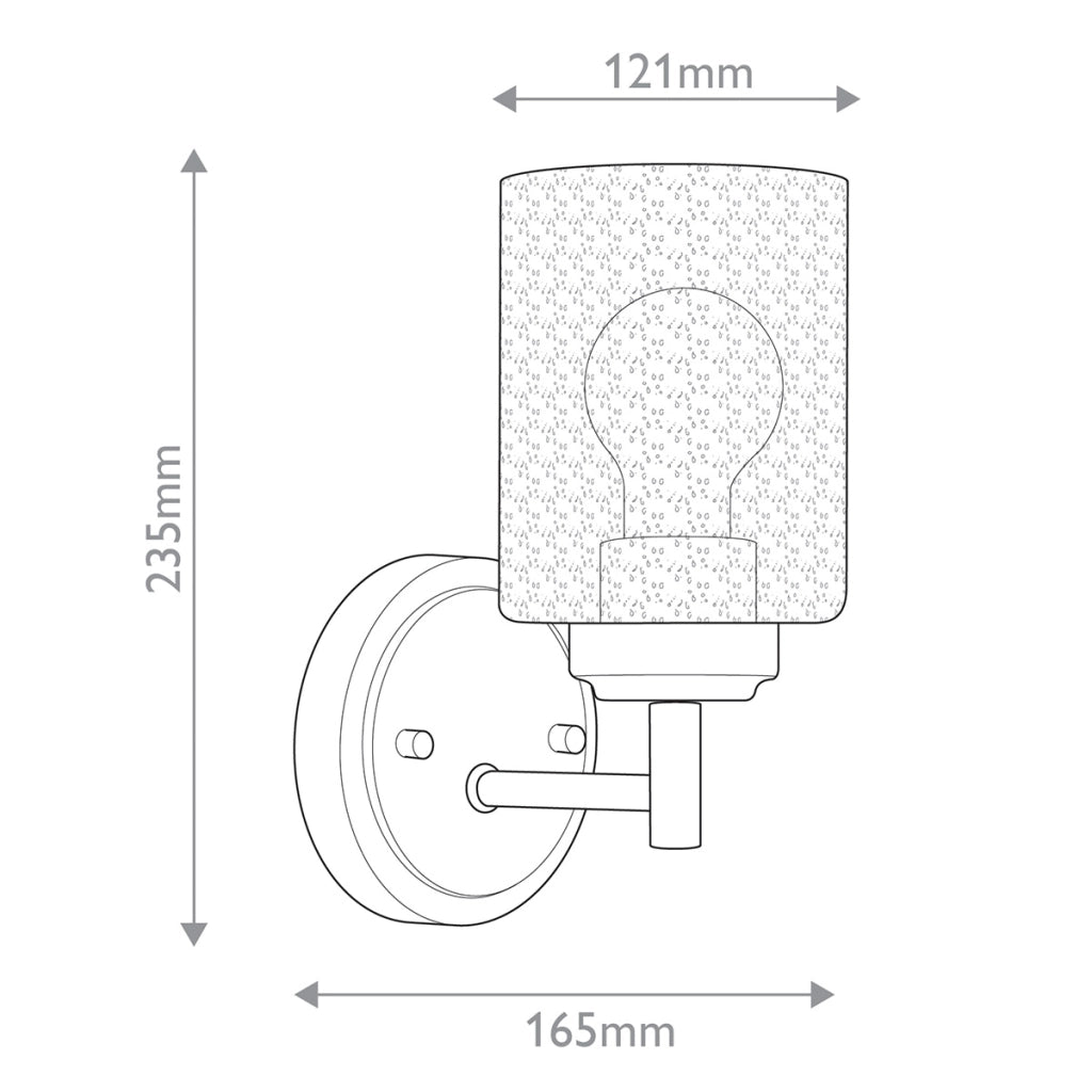 Applique industriale Winslow ottone vetro bolle E27 Kichler