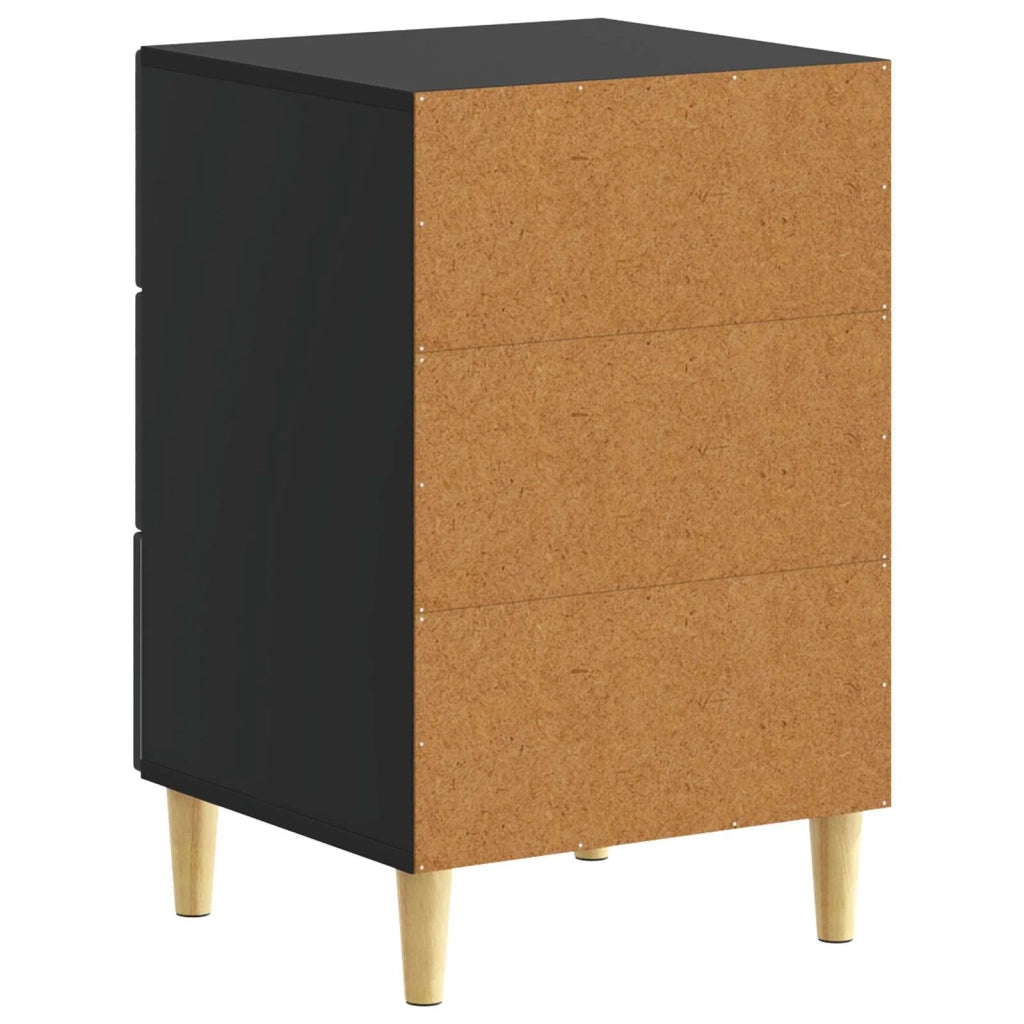 Comodino | Armadio da Notte | Mobiletto da notte Nero 43 x 39,5 x 66,5 cm Legno ingegnerizzato