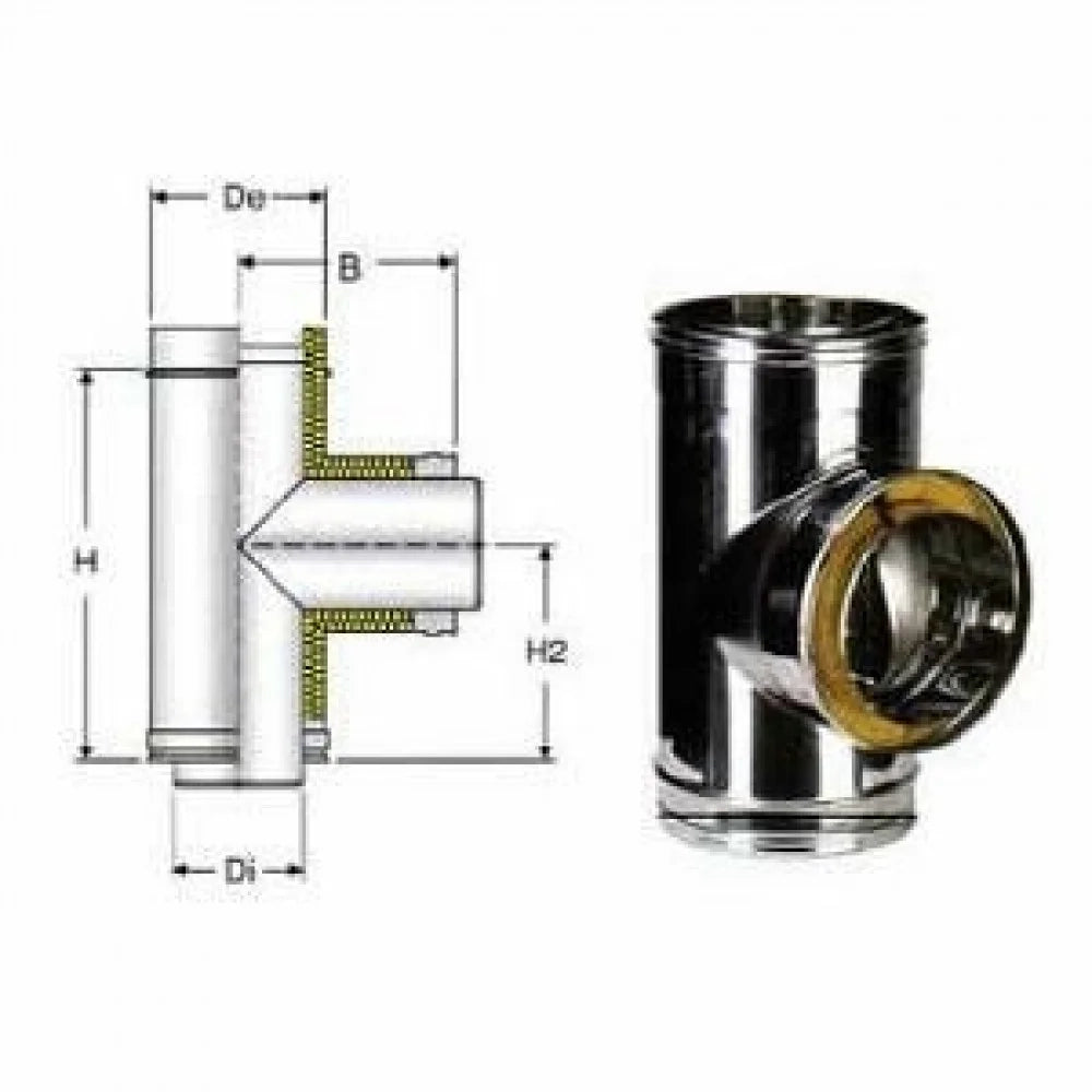 Inox doppia parete aisi 316 racc ordo a t 90 d.350 400