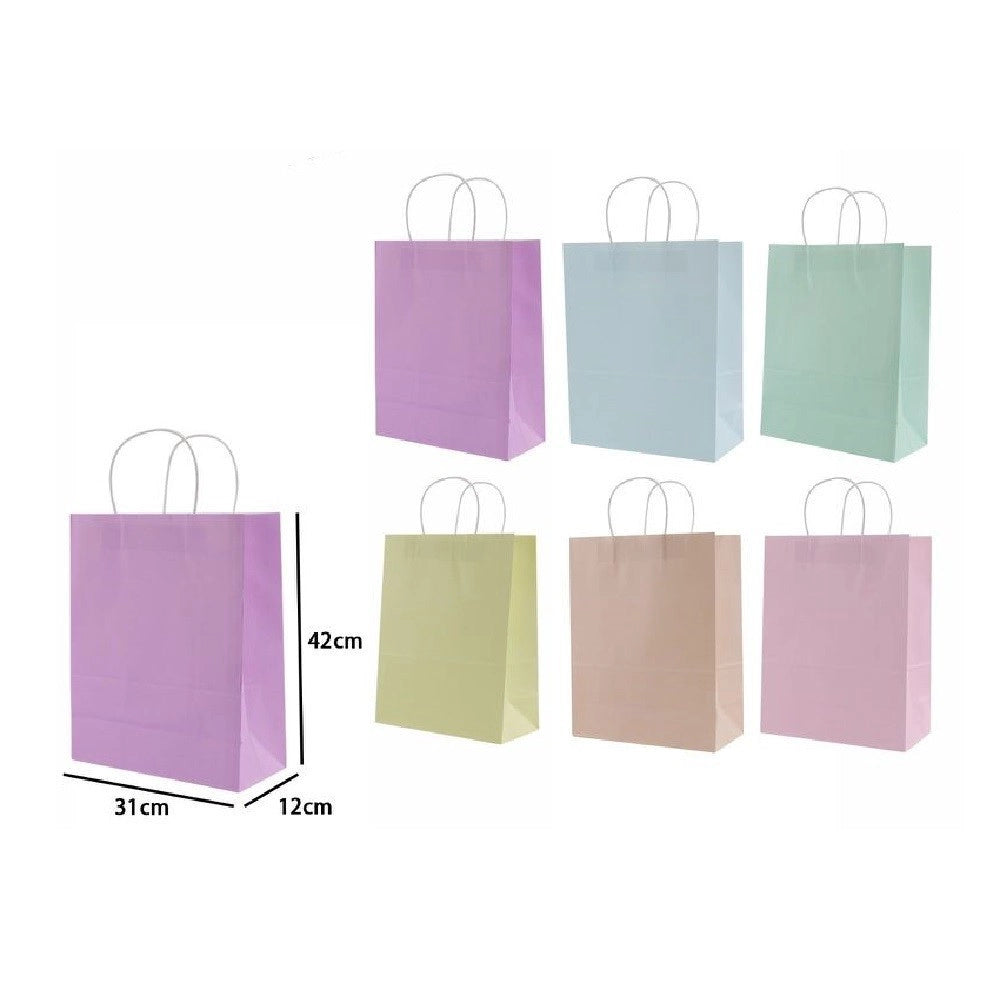 Trade Shop - Set 3 Pezzi Buste Borsa Da Regalo Sacchetti Carta Vari Colori 42x31x12cm 68492 -