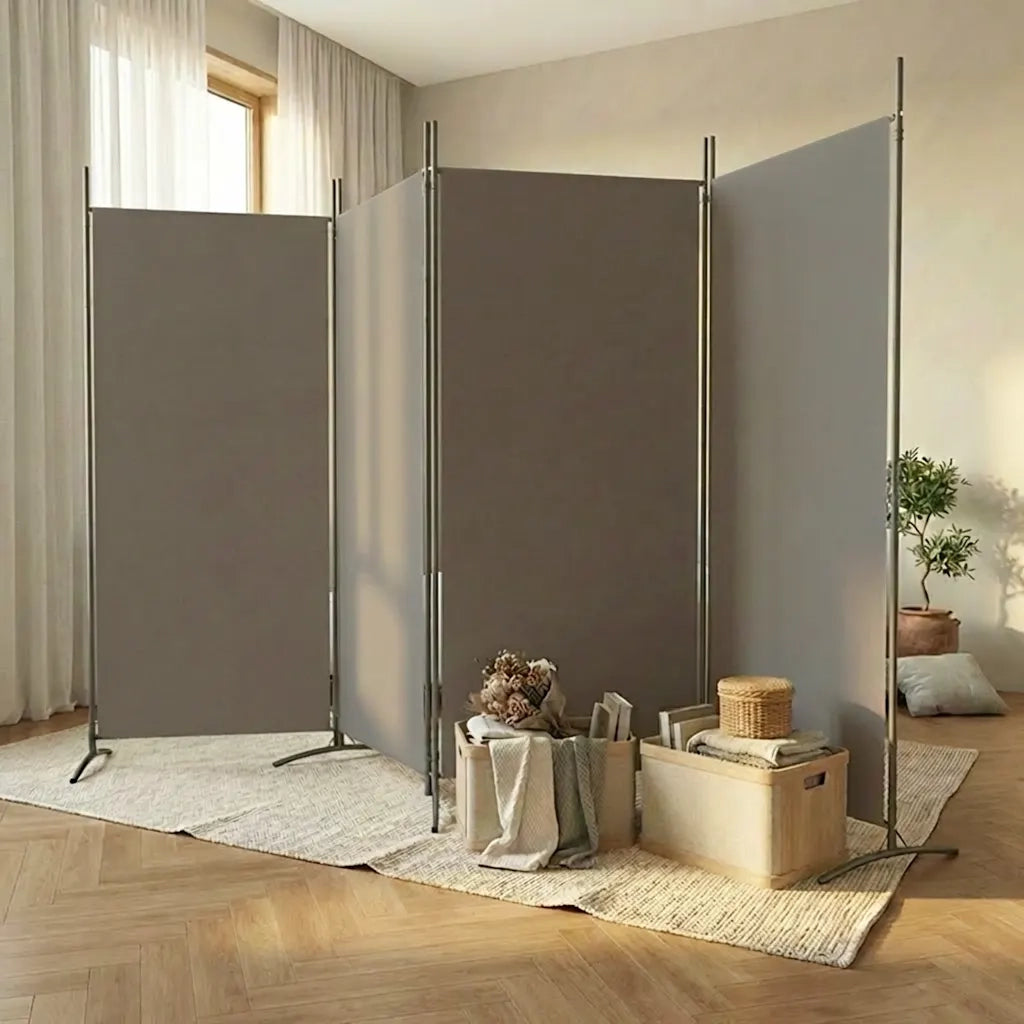 Divisorio a 4 Pannelli Antracite 346x180 cm Tessutocod mxl 120953