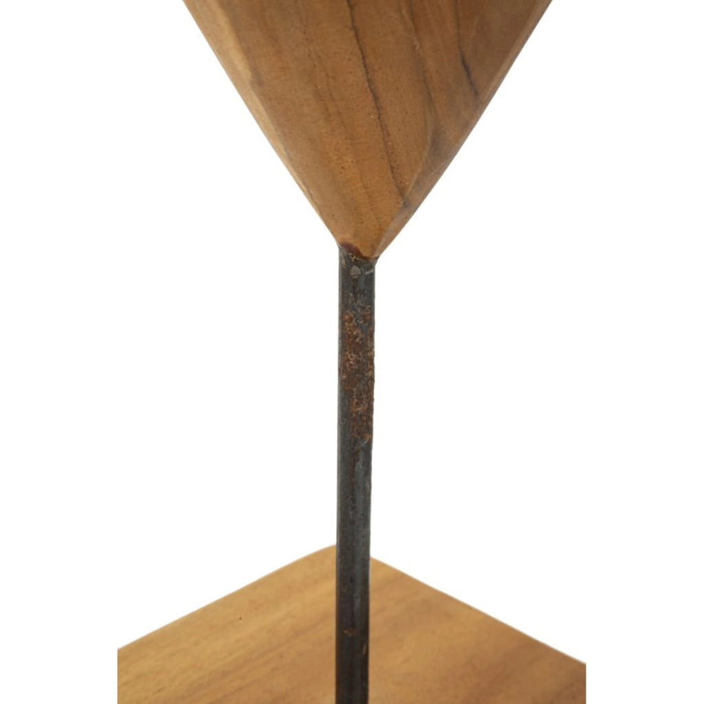 Scultura Cuore 6, Marrone, Legno, 20x12x37 cm