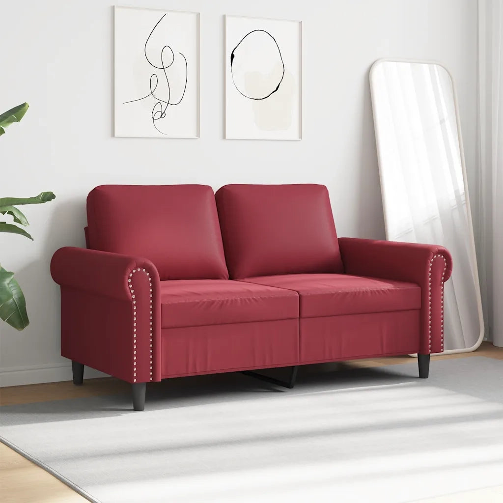 Divano a 2 Posti Rosso Vino 120 cm in Similpellecod mxl 134360