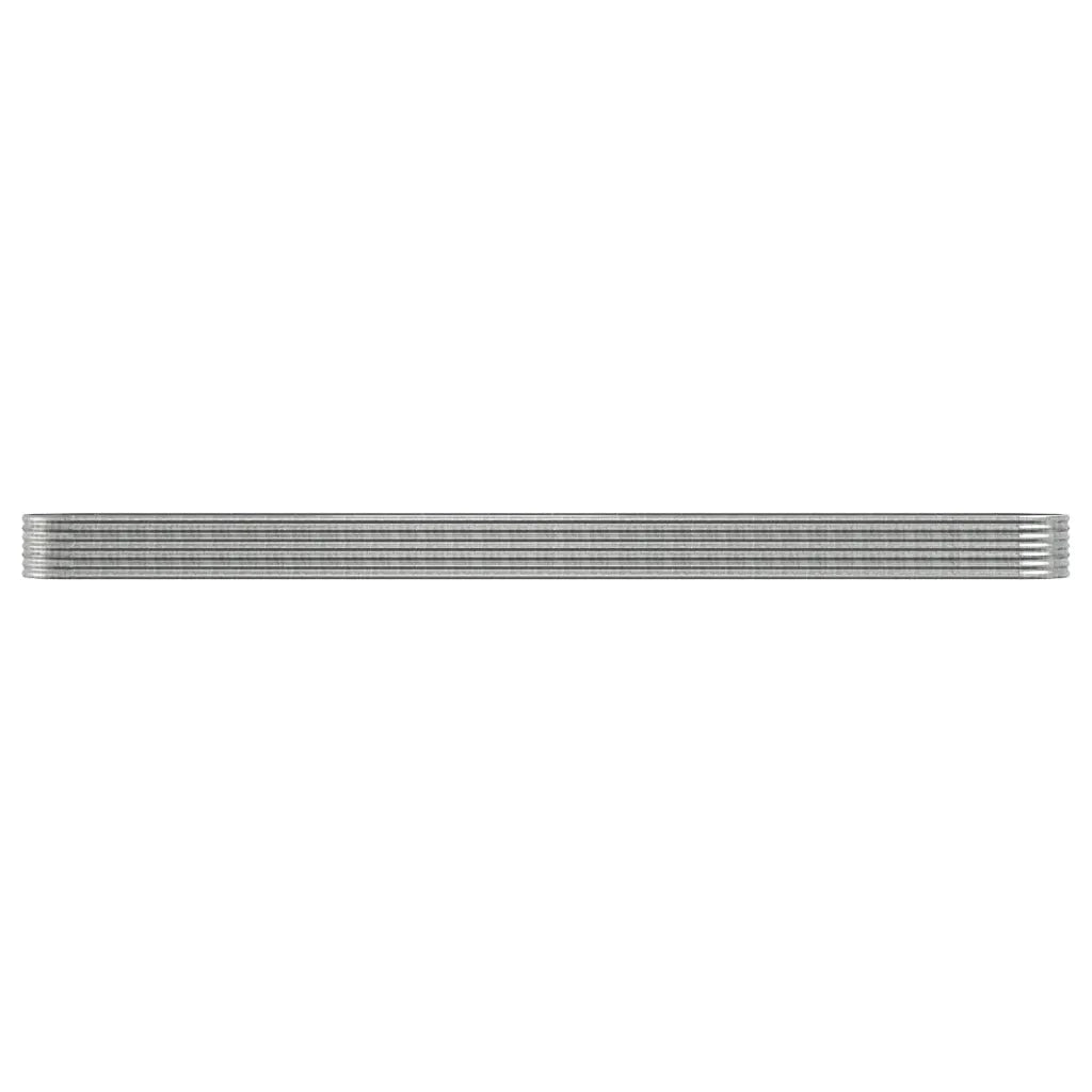 Fioriere | Cassetta per fiori | Letto Giardino Acciaio Zincato 440x80x36cm Argento