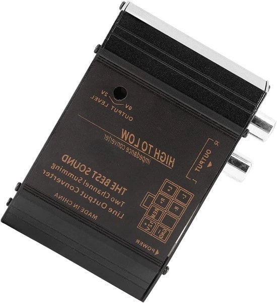 Adattatore di Convertitore di Segnale Audio per Auto - Alta a Bassa Impedenza RCA - Riduzione Rumore Interferenza - 12V