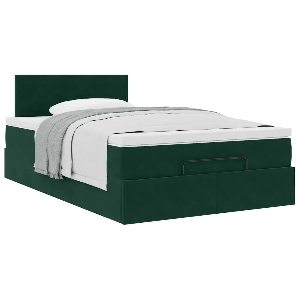 Struttura Letto Pouf con Materasso 120x200 cm Velluto 3311696
