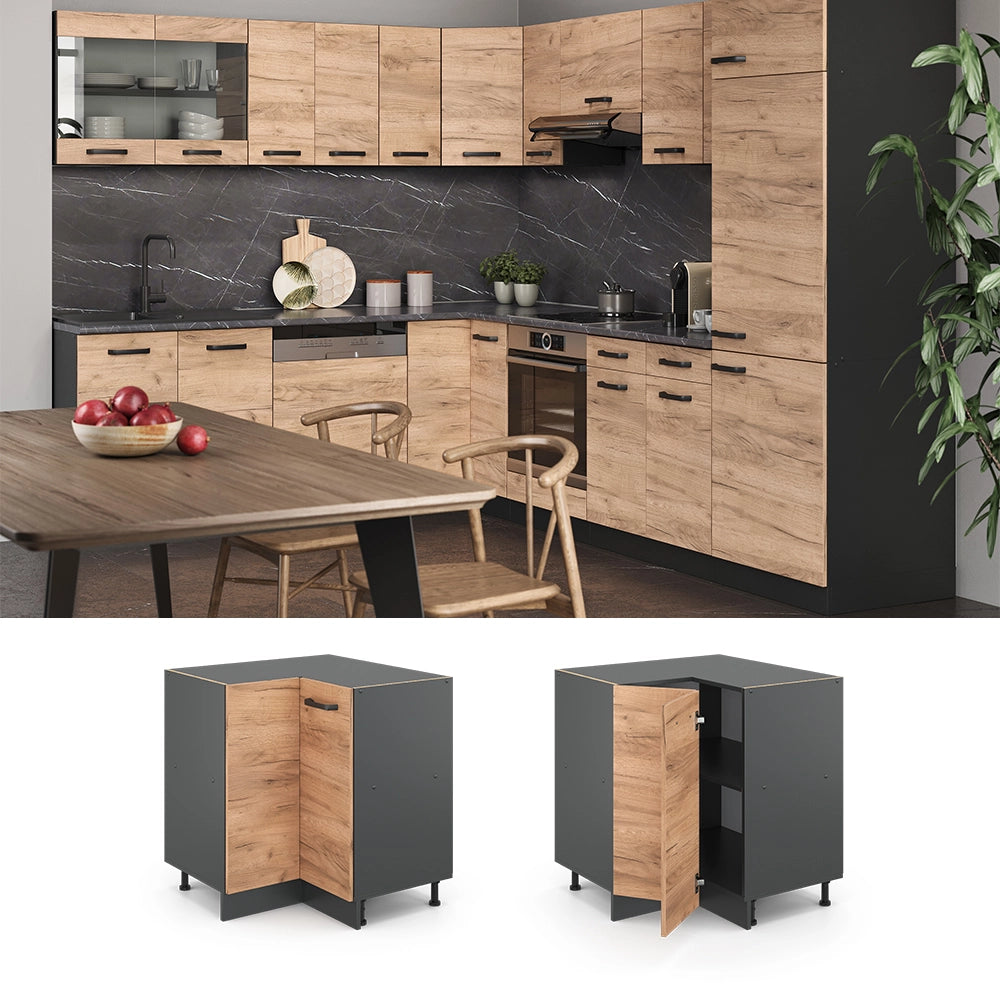 Vicco Mobile ad angolo cucina Quercia dorata 75.6 cm senza piano di lavoro