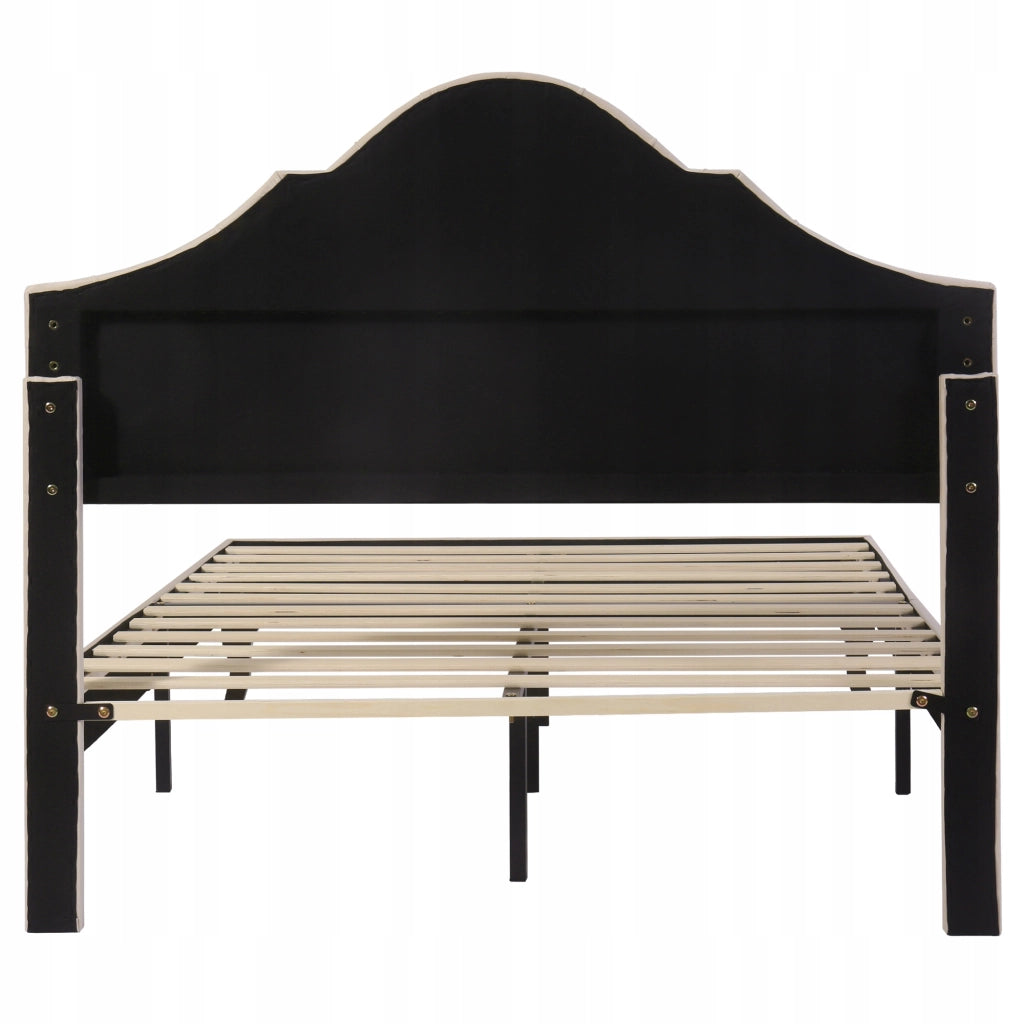 Letto 140x190 in velluto - Xylo - Schienale regolabile, colore beige