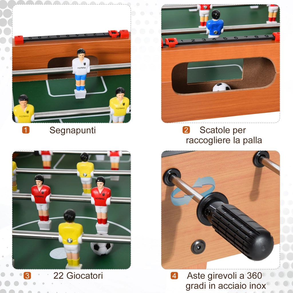 EasyComfort Calcio Balilla in Legno con 22 Giocatori e Accessori Inclusi