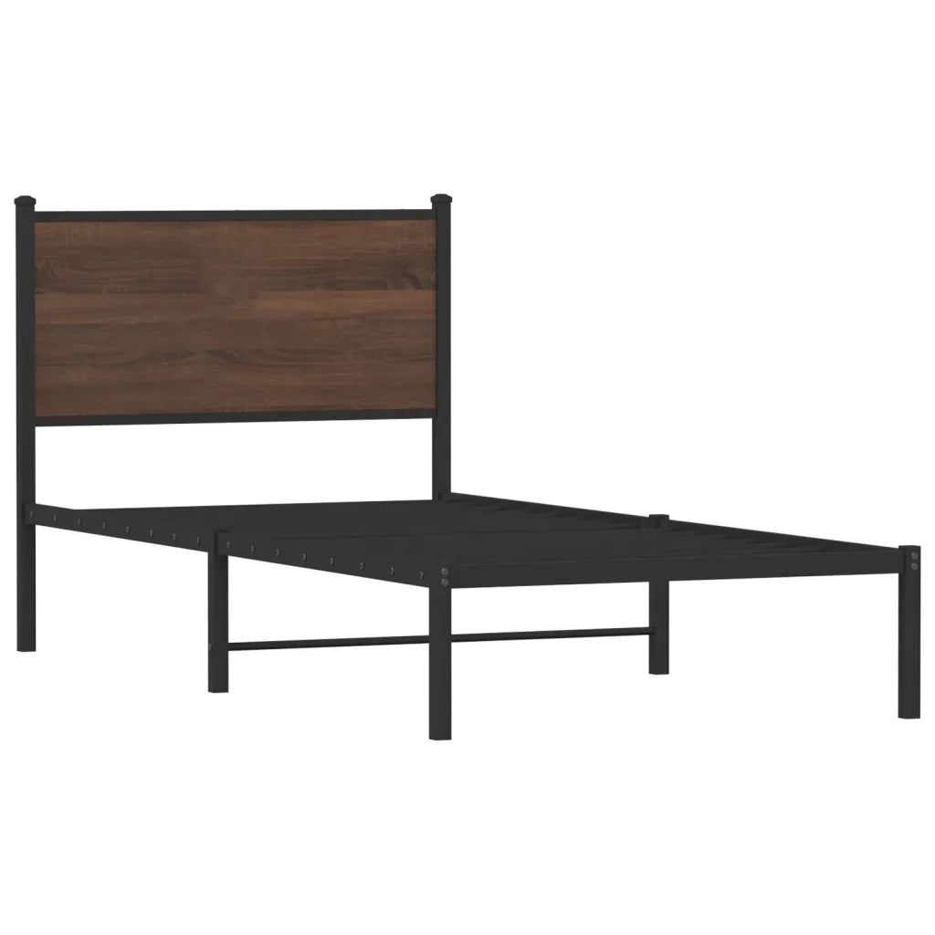Giroletto senza Materasso in Metallo Rovere Marrone 90x200 cm 4007758