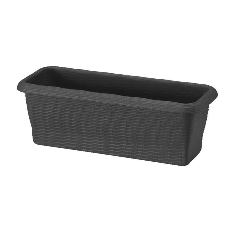 FIORIERA RETTANGOLARE 'PAGLIA' cm 60x20x17,5 lt.11,5 - antracite  - BAMA