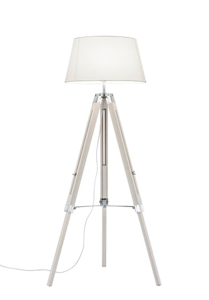 Piantana da Interno  E27 in Legno naturale Bianco