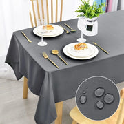 Tavolo con tovaglia impermeabile, lavabile, resistente alle macchie, in grigio chiaro, dimensioni 130x220cm