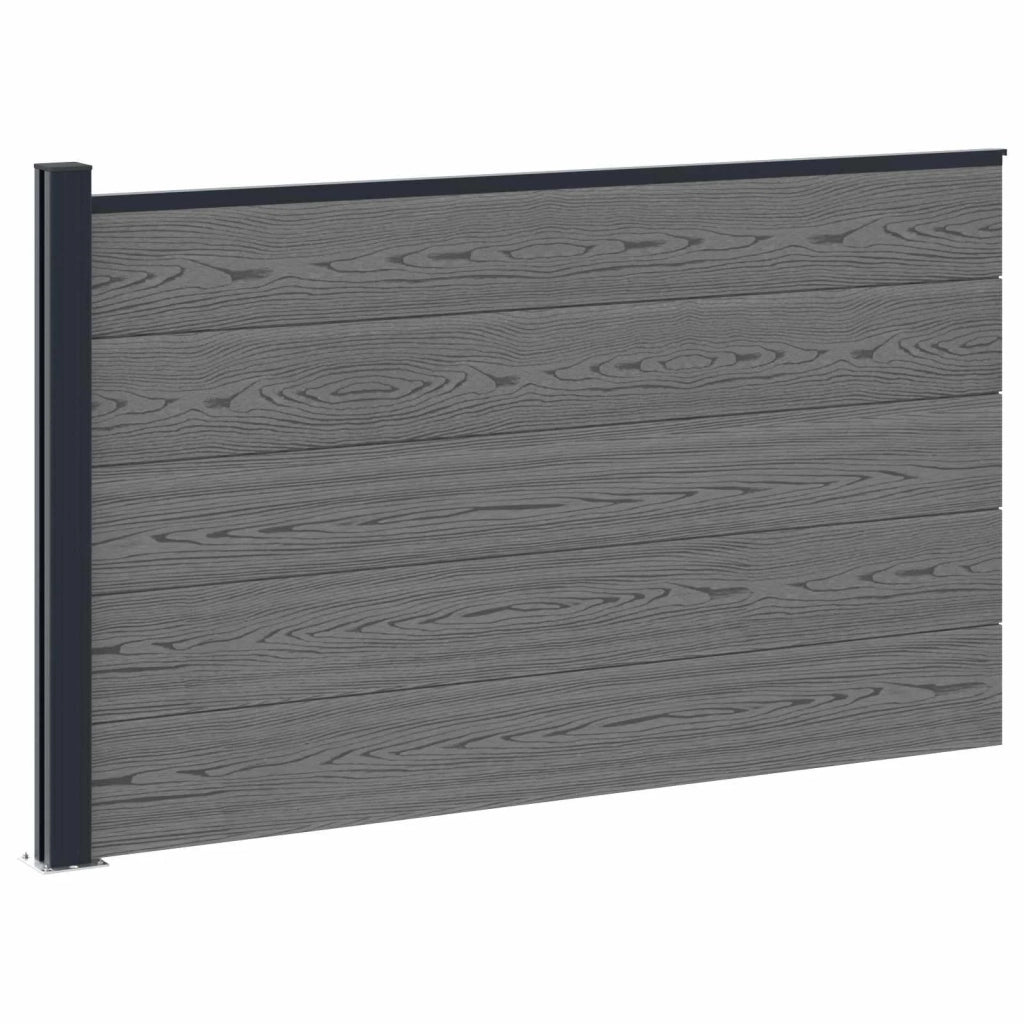 Pannello di recinzione | Recinzione da Giardino WPC e Alluminio Grigio