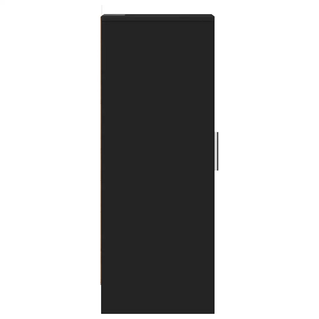 Scarpiera Nera 32x35x92 cm in Truciolato 808973