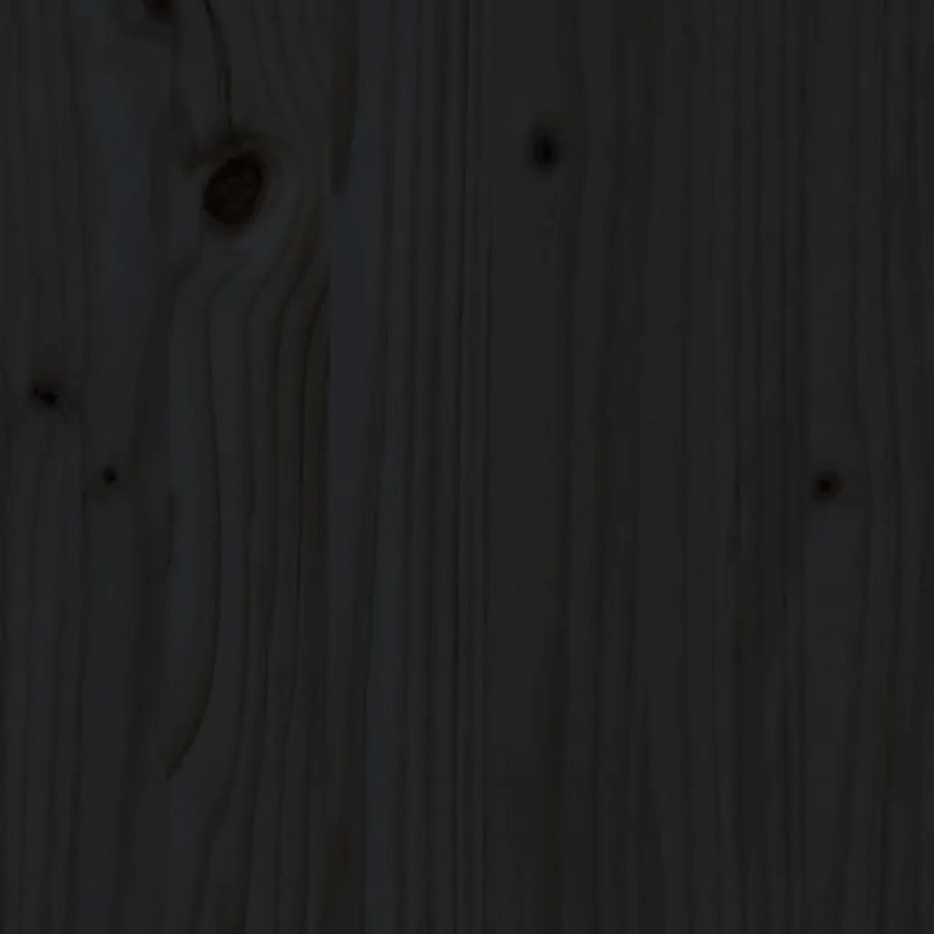 Testiera | Testata per Letto Nera 96x4x100 cm in Legno Massello di Pino