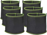 Set di 6 contenitori per crescita di 4,67 galloni, ademanti, non tessuti, robusti, contenitori di aerazione delle radici spessi con maniglie, verde