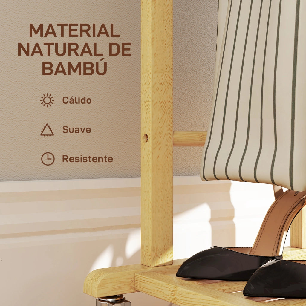 Armadio a bastone scorrevole con mensola e barra per pantaloni ¨C Minimal ¨C Bianco e naturale