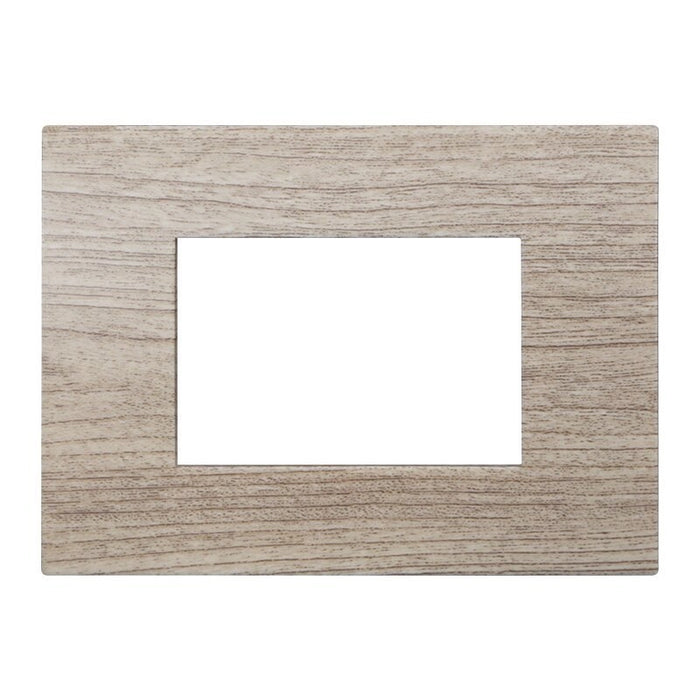 Placca Plastica Serie Venus 3P Colore Legno Chiaro Compatibile Con Vimar Arke