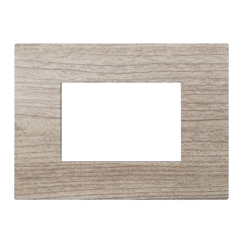 Placca Plastica Serie Venus 3P Colore Legno Chiaro Compatibile Con Vimar Arke