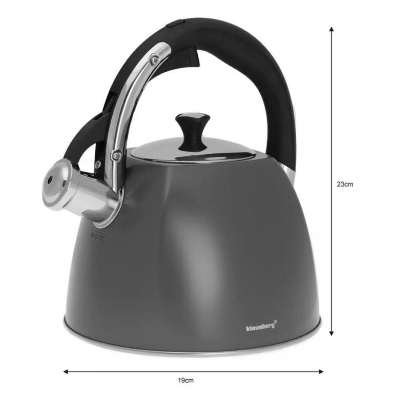 Klausberg KB-7411 Bollitore a fischio in acciaio inossidabile da 2,2 l per tutti i fornelli
