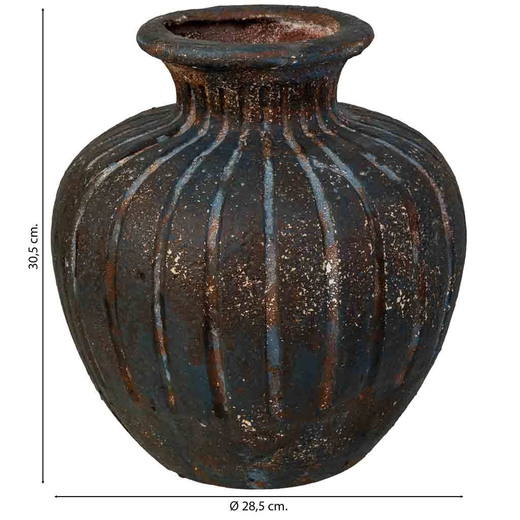 Vaso invecchiato marrone scuro 28.5x28.5x30.5h cm