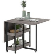 Tavolo da pranzo - pieghevole per 2-4 persone - 2 ripiani aperti - 133;4x80x75 cm - grigio