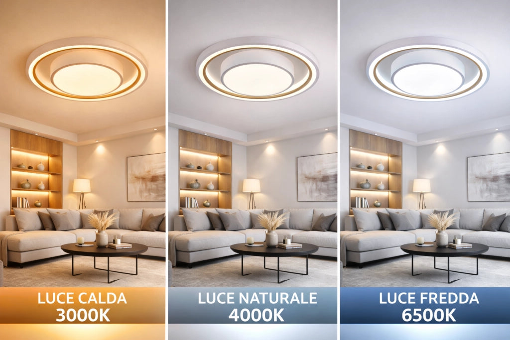 Plafoniera LED Soffitto 35W 2800lm Ø49 cm Dimmerabile con Telecomando CCT 3000K 4000K 6500K Luce Calda Naturale Fredda Design Moderno