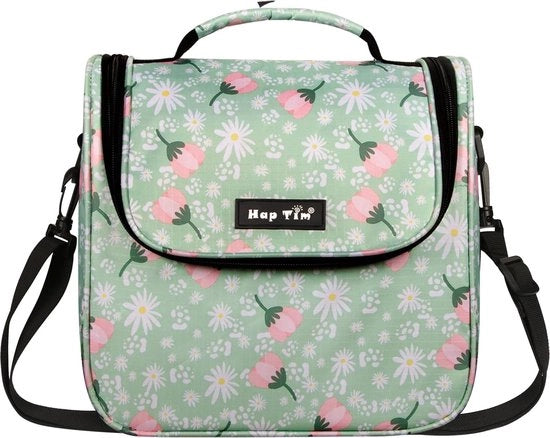 Borsa per pranzo per donne isolata, borse per pranzo per donne e ragazze, borsa per pranzo riutilizzabile per adulti per lavoro, scuola, picnic o viaggio, fiori verdi (EU-16050-GF)