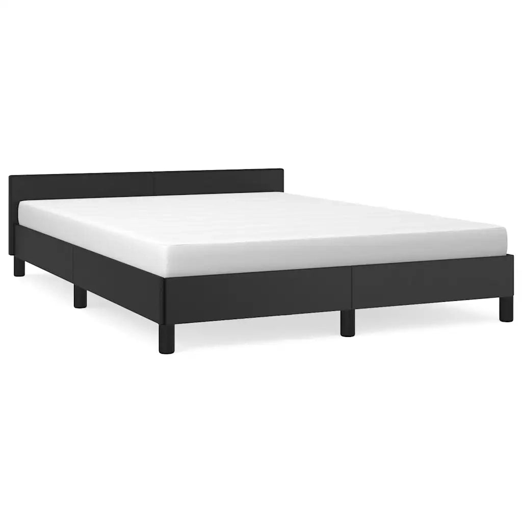 Giroletto con Testiera senza Materasso-Struttura Letto Nero 140x190 cm