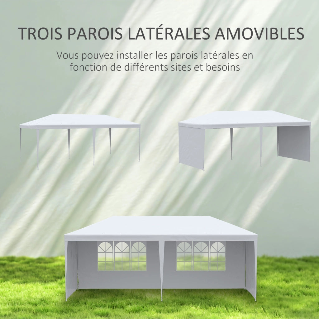 Tenda da giardino per feste e matrimoni ¨C zephmum ¨C 6x3m bianco con finestre