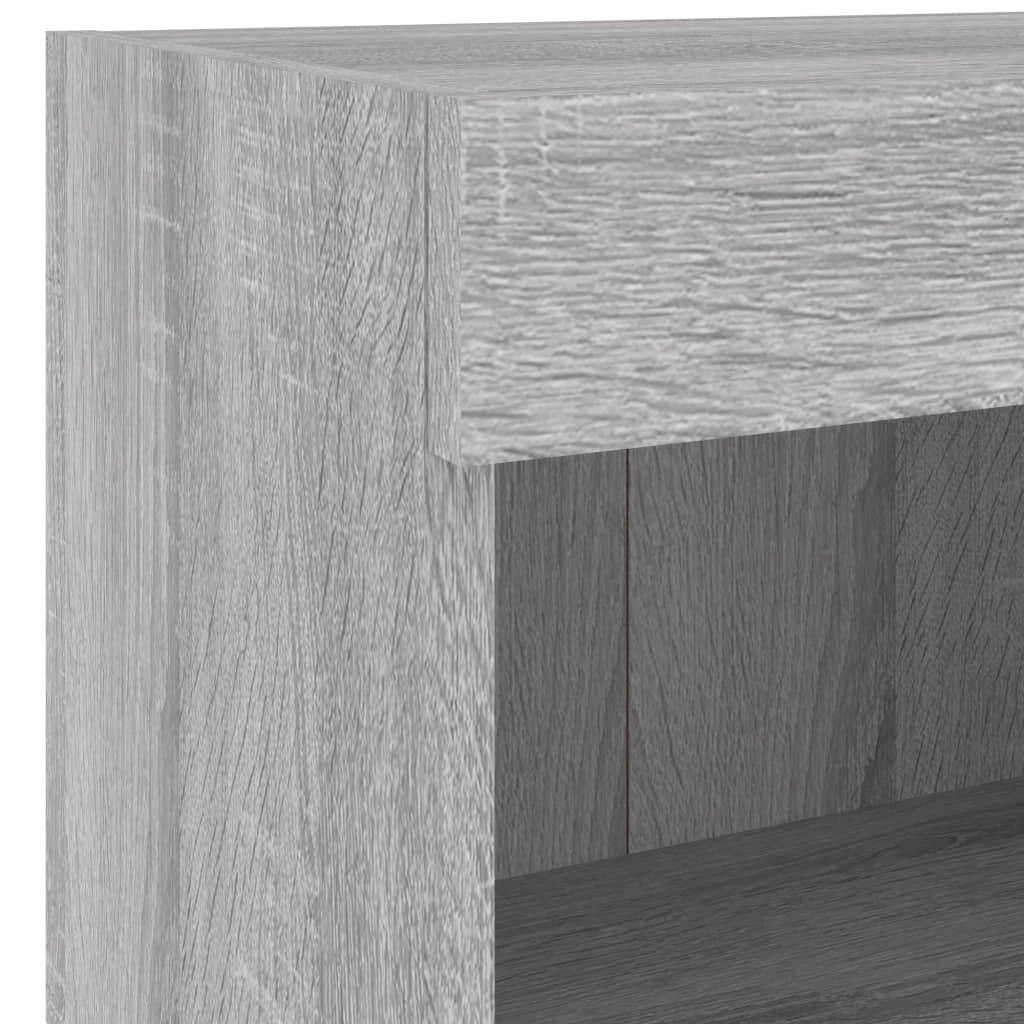 Mobile TV multimediale mensola TV credenza mobile TV parete attrezzata per sala da pranzo soggiorno camera da letto x 4 pezzi con luci LED grigio Sonoma 02_0028226