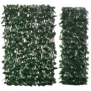 Siepe Artificiale a 2 Sezioni da 356 Foglie di Edera, in Poliestere e Rattan, 200x100 cm, Verde e Marrone