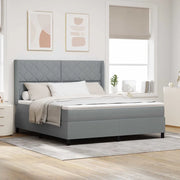 Letto a Sorgente LED Grigio chiaro 180 x 200 cm Tessuto 3343581