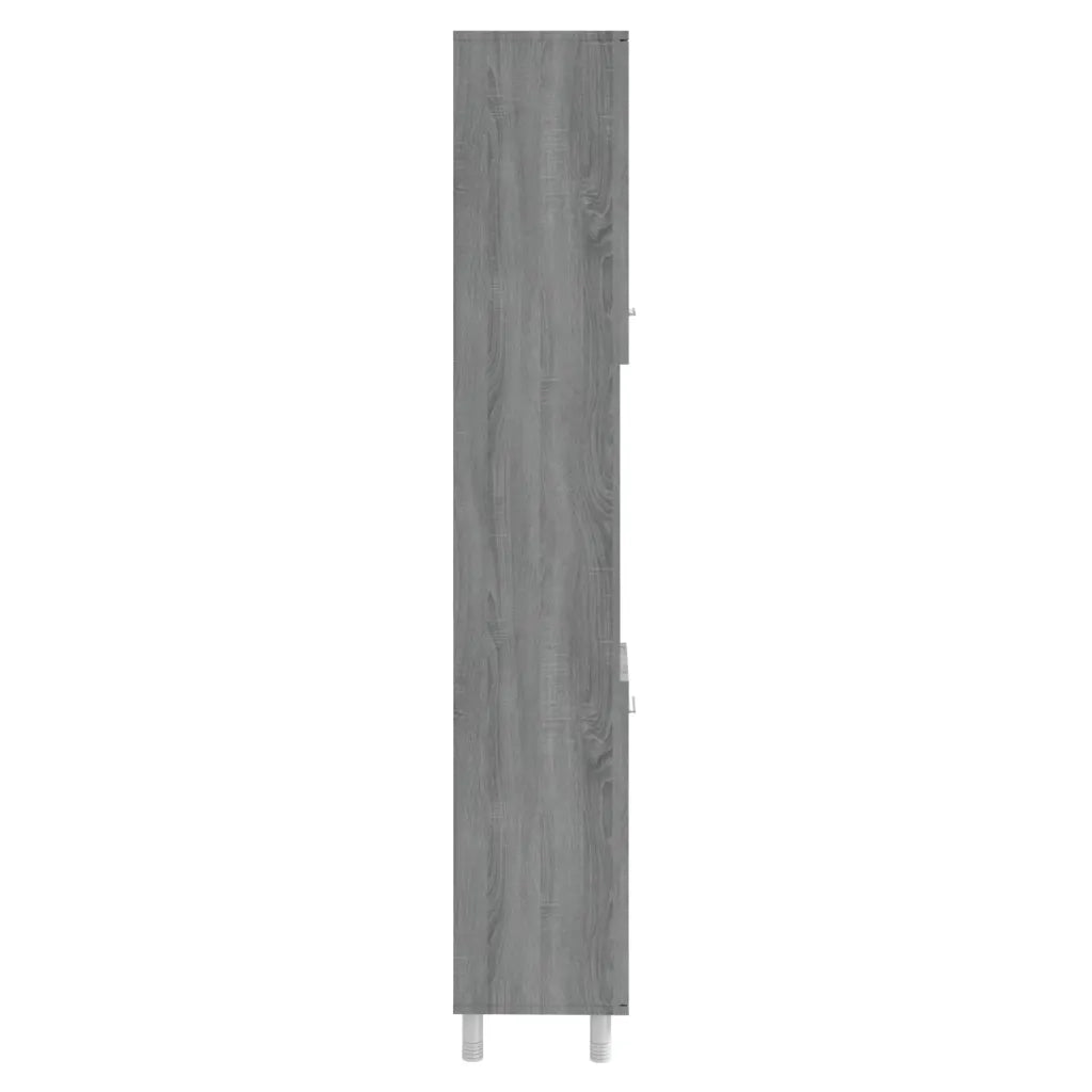 Pratico mobiletto da bagno di design 30 x 30 x 179 cm realizzato in legno composito grigio 02_0048522
