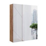 Vicco Mobile a specchio per il bagno Rovere Goldkraft/bianco lucido 60 x 75 cm