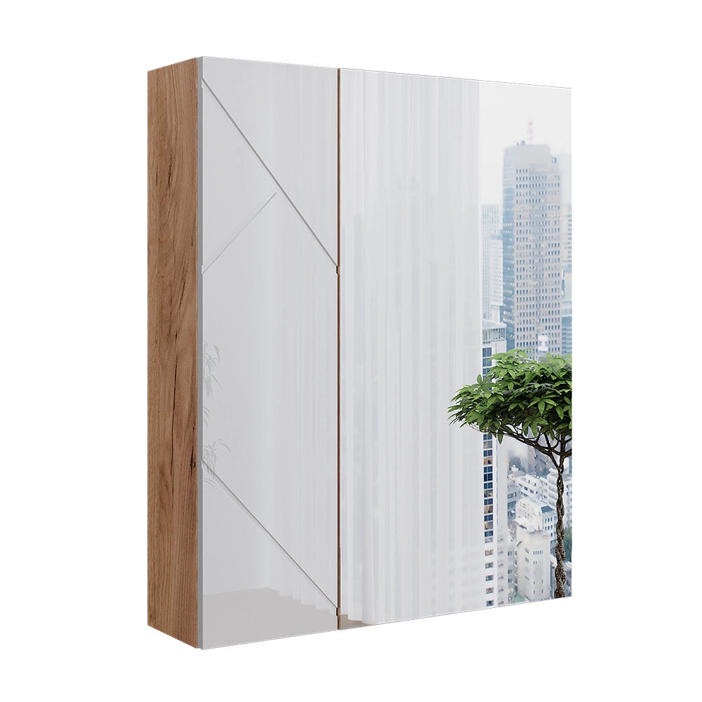 Vicco Mobile a specchio per il bagno Rovere Goldkraft/bianco lucido 60 x 75 cm