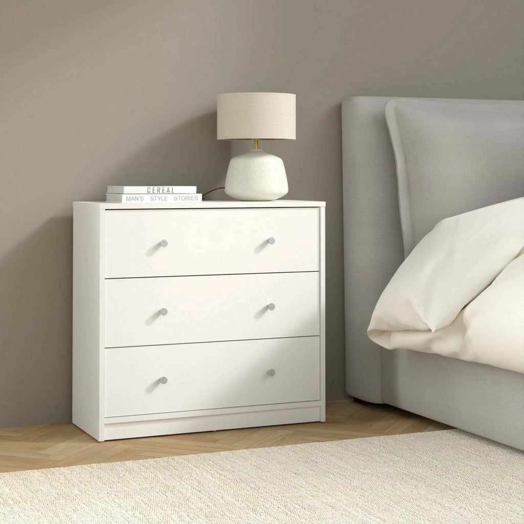 Cassettiera Alert, Settimino multiuso, Comò camera da letto, Mobile con cassetti, 72x30 h68 cm, Bianco
