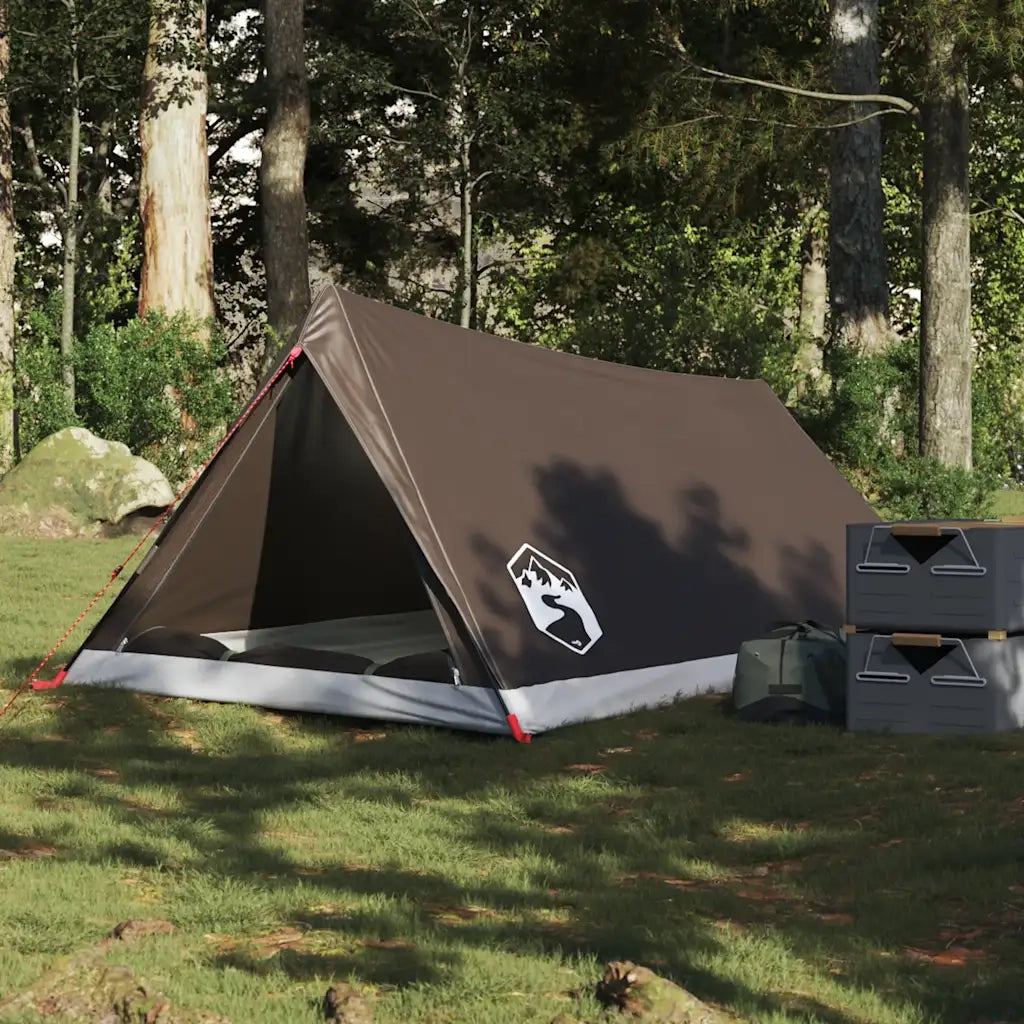 Tenda da Campeggio per 2 Persone-Tenda per Escursionismo Marrone Impermeabile 943167