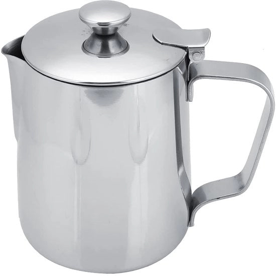 Opschuimer a vapore senza gocce - 350ml - Cappuccino con design latte art - Incluso coperchio