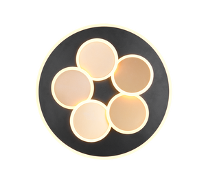 Plafoniera LED, metallo, nero e oro, D 50 cm, Mandala