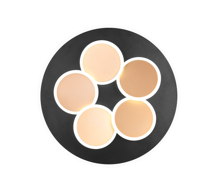 Plafoniera LED, metallo, nero e oro, D 50 cm, Mandala