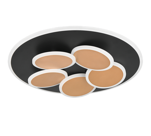 Plafoniera LED, metallo, nero e oro, D 50 cm, Mandala