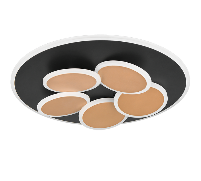 Plafoniera LED, metallo, nero e oro, D 50 cm, Mandala